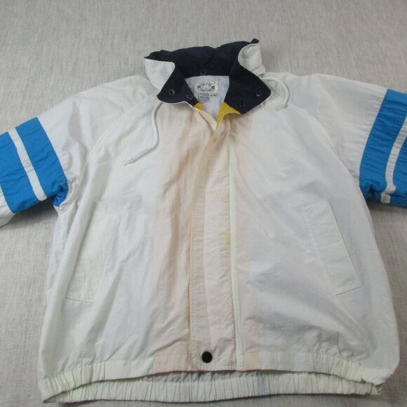 Vintage Nautica Jacket Mens XL White Windbreaker Long Sleeve Hooded Full Zipper - Picture 4 of 14
